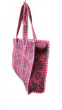 Hand made Vera Tucci Patterned Indian Cotton Zip Closure Tote Bag 17x17 Inches