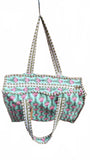Hand made Vera Tucci Patterned Indian Cotton Zip Closure Tote Bag 17x17 Inches