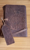 Journal Large Leather Bound Journal Cats In Charge Design - Vera Tucci OriginalsVera Tucci Originals