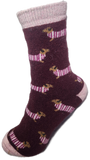 VERA TUCCI LUXURY WOMENS THERMAL SOCKS RMD2403-04-08 SAUSAGE DOG PINK