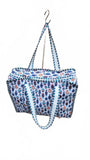 Hand made Vera Tucci Patterned Indian Cotton Zip Closure Tote Bag 17x17 Inches