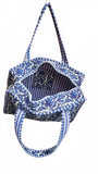 Hand made Vera Tucci Patterned Indian Cotton Zip Closure Tote Bag 17x17 Inches