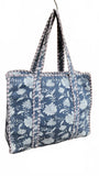 Hand made Vera Tucci Patterned Indian Cotton Zip Closure Tote Bag 17x17 Inches