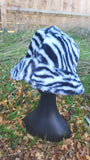 Zebra Print Patterned Fluffy Fleece Lined Bucket Hat For Winter (ADULT & CHILD SIZES)