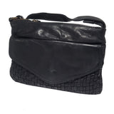 BRENNAN WASHED WOVEN LEATHER - Luxury Washed Clutch Leather Bag NEW