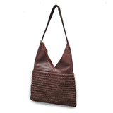 JULIETTE WASHED WOVEN LEATHER – Luxuriöse Schultertasche aus gewaschenem Hobo-Leder NEU 