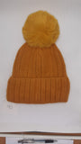 RIBBED TURN UP ANGORA POM HAT AW23-RMD-90