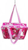 Hand made Vera Tucci Patterned Indian Cotton Zip Closure Tote Bag 17x17 Inches