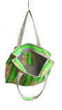 Hand made Vera Tucci Patterned Indian Cotton Zip Closure Tote Bag 17x17 Inches