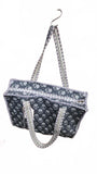 Hand made Vera Tucci Patterned Indian Cotton Zip Closure Tote Bag 17x17 Inches