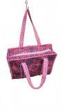 Hand made Vera Tucci Patterned Indian Cotton Zip Closure Tote Bag 17x17 Inches