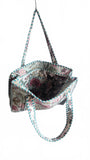 Hand made Vera Tucci Floral Patterned Indian Cotton Zip Closure Tote Bag 17x17 Inches