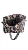 Hand made Vera Tucci Patterned Indian Cotton Zip Closure Tote Bag 17x17 Inches