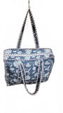 Hand made Vera Tucci Patterned Indian Cotton Zip Closure Tote Bag 17x17 Inches