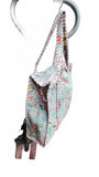 Hand made Vera Tucci Patterned Indian Cotton Zip Closure Tote Bag 17x17 Inches