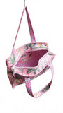Hand made Vera Tucci Patterned Indian Cotton Zip Closure Tote Bag 17x17 Inches