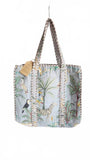 Hand made Vera Tucci Patterned Indian Cotton Zip Closure Tote Bag 17x17 Inches