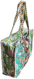 Hand made Vera Tucci Patterned Indian Cotton Zip Closure Tote Bag 17x17 Inches