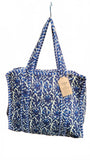 Hand made Vera Tucci Patterned Indian Cotton Zip Closure Tote Bag 17x17 Inches