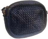 GEMMA WASHED & WOVEN GENUINE LEATHER CAMERA BAG WITH TASSEL ZIP