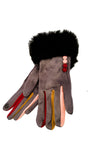 Handschuhe mit Pelzbesatz aus Felicity-Kunstwildleder – G08