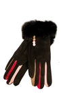 Handschuhe mit Pelzbesatz aus Felicity-Kunstwildleder – G08