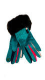 Handschuhe mit Pelzbesatz aus Felicity-Kunstwildleder – G08