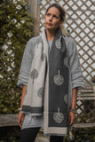 Scarves GAIA - TREE OF LIFE SCARF - Vera Tucci OriginalsAccessories DARK GREY & CREAM