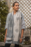 Scarves GAIA - TREE OF LIFE SCARF - Vera Tucci OriginalsAccessories LIGHT GREY & CREAM