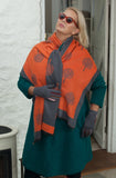 Scarves GAIA - TREE OF LIFE SCARF - Vera Tucci OriginalsAccessories ORANGE/DARK GREY