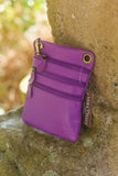 Leather Bag FIFI- MULTI ZIP SMALL POUCH BAG - Vera Tucci OriginalsBags PLAIN PURPLE