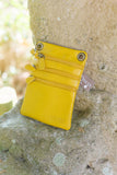 Leather Bag FIFI- MULTI ZIP SMALL POUCH BAG - Vera Tucci OriginalsBags PLAIN YELLOW