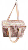 Hand made Vera Tucci Patterned Indian Cotton Zip Closure Tote Bag 17x17 Inches