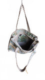Hand made Vera Tucci Patterned Indian Cotton Zip Closure Tote Bag 17x17 Inches