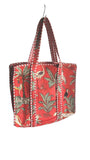 Hand made Vera Tucci Patterned Indian Cotton Zip Closure Tote Bag 17x17 Inches