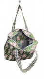 Hand made Vera Tucci Patterned Indian Cotton Zip Closure Tote Bag 17x17 Inches
