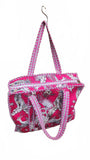 Hand made Vera Tucci Patterned Indian Cotton Zip Closure Tote Bag 17x17 Inches