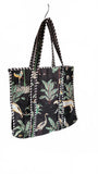 Hand made Vera Tucci Patterned Indian Cotton Zip Closure Tote Bag 17x17 Inches