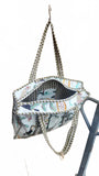 Hand made Vera Tucci Patterned Indian Cotton Zip Closure Tote Bag 17x17 Inches
