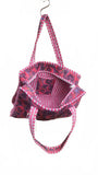 Hand made Vera Tucci Patterned Indian Cotton Zip Closure Tote Bag 17x17 Inches