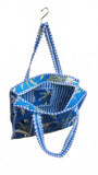 Hand made Vera Tucci Patterned Indian Cotton Zip Closure Tote Bag 17x17 Inches