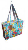 Hand made Vera Tucci Patterned Indian Cotton Zip Closure Tote Bag 17x17 Inches
