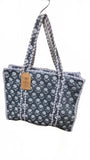 Hand made Vera Tucci Patterned Indian Cotton Zip Closure Tote Bag 17x17 Inches