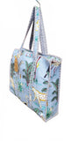 Hand made Vera Tucci Patterned Indian Cotton Zip Closure Tote Bag 17x17 Inches