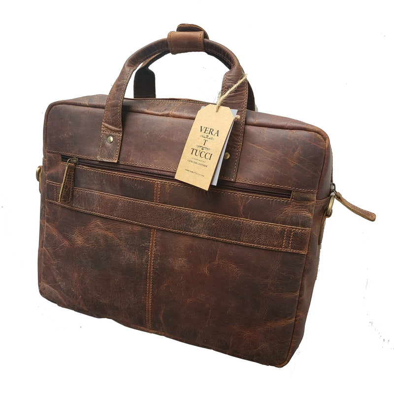 HUNTER LEDER-AKTENTASCHE MESSENGER-LAPTOPTASCHE VERA TUCCI MB001