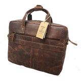 HUNTER LEATHER BRIEFCASE MESSENGER LAPTOP BAG VERA TUCCI MB001