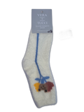 VERA TUCCI BEAR FLOWER DESIGN FLUFFY WOMEN'S WINTER SOCKS RMD2305-09-2 NEW FOR AW23!